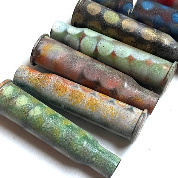 Colorful Bullet Shell Art Pieces- Polka Dots & Patterns- Art! - Picture 2 of 10